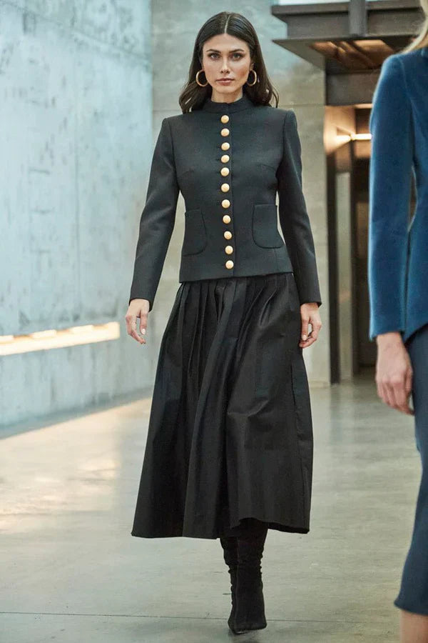 Ace Women Black Blazer with Pockets