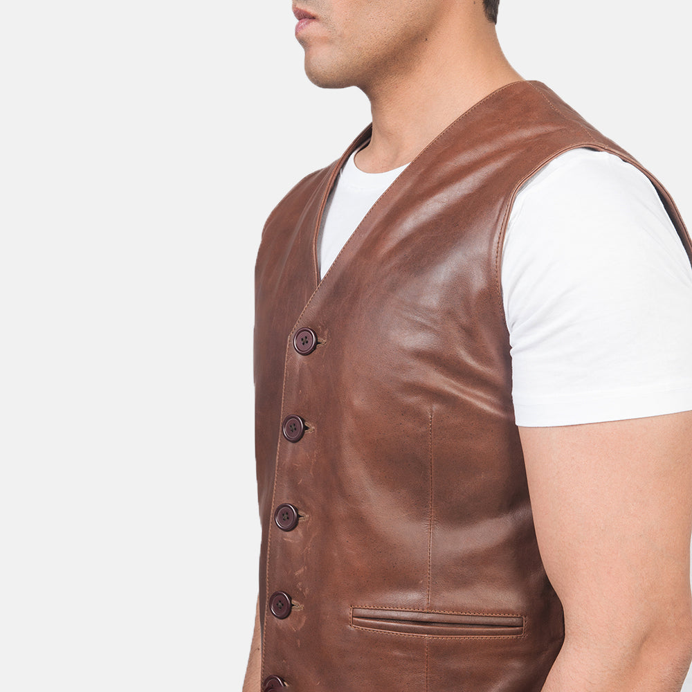 Brown Premium Genuine Leather Vest