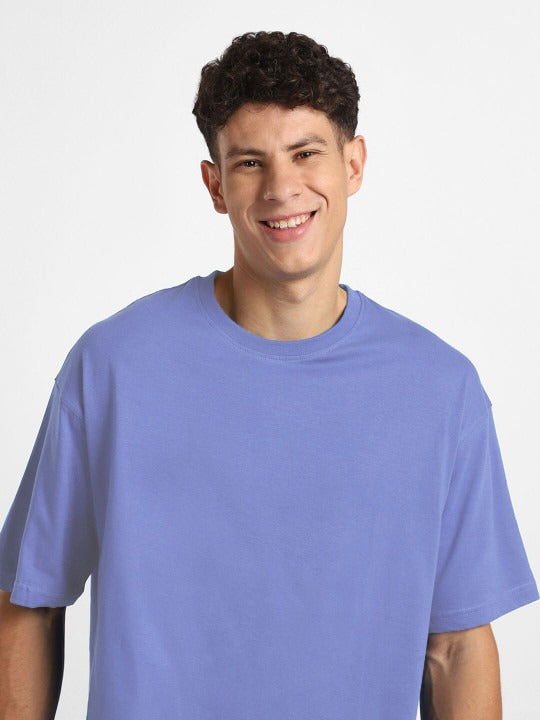 Round Neck Drop-Shoulder Short Sleeves Oversized Cotton T-Shirt for Men in Pakistan | DENIMS