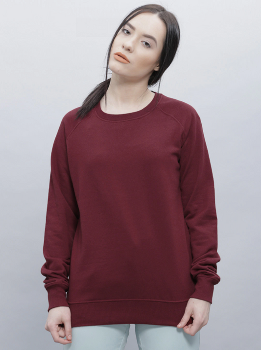 HB INDUSTRIES Women Maroon Solid Pullover Sweatshirt