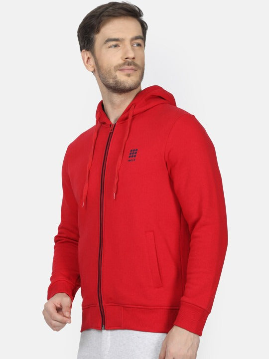 Men Red Solid Hooded Sweatshirt Online in Pakistan | Stylish Winter Hoodie for Men
