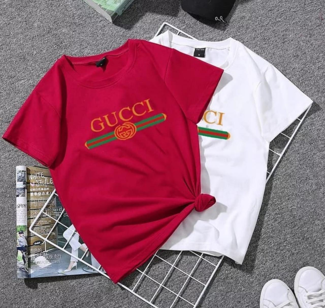 Summer Collection Pack of 2 Red and White Cotton Printed T-Shirts