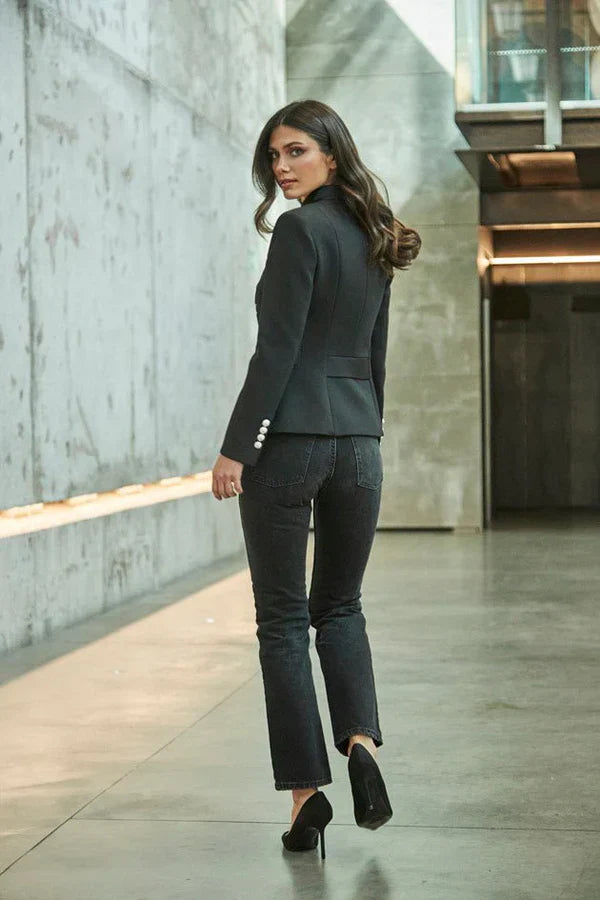 Ace Silver Embroidered Black Blazer