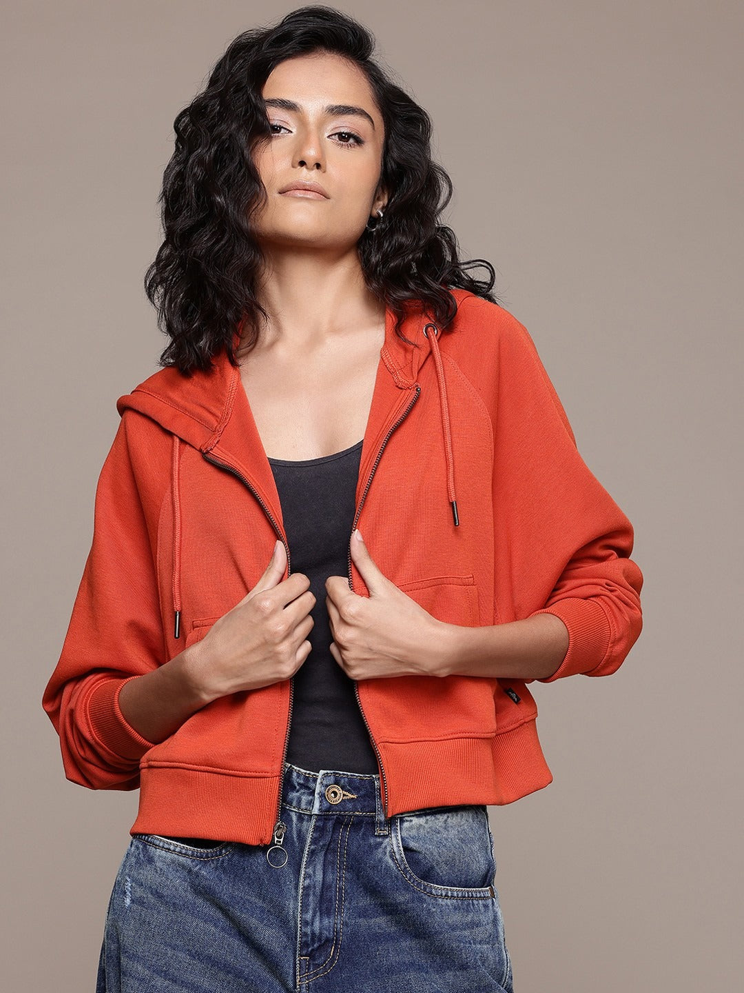 The Lifestyle Co. Women Hooded Zipper Sweatshirt – Lightweight Cotton Zip-Up Hoodie for Pakistan