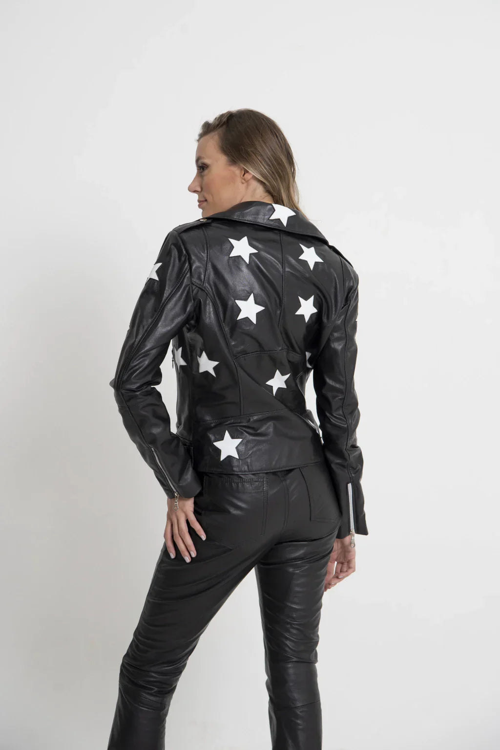 White Star Women Biker Leather Jacket