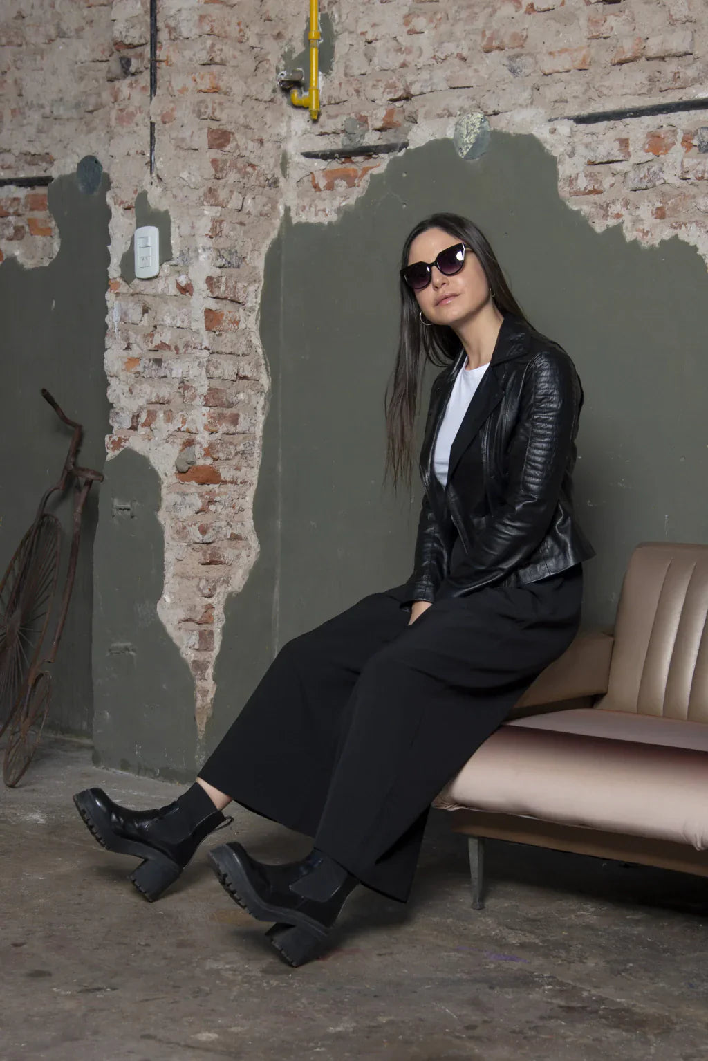 Full Black British Biker Leather Jacket