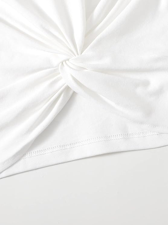 Women's 3 Piece Twist Front Solid Basic Summer Crop T-Shirt Black