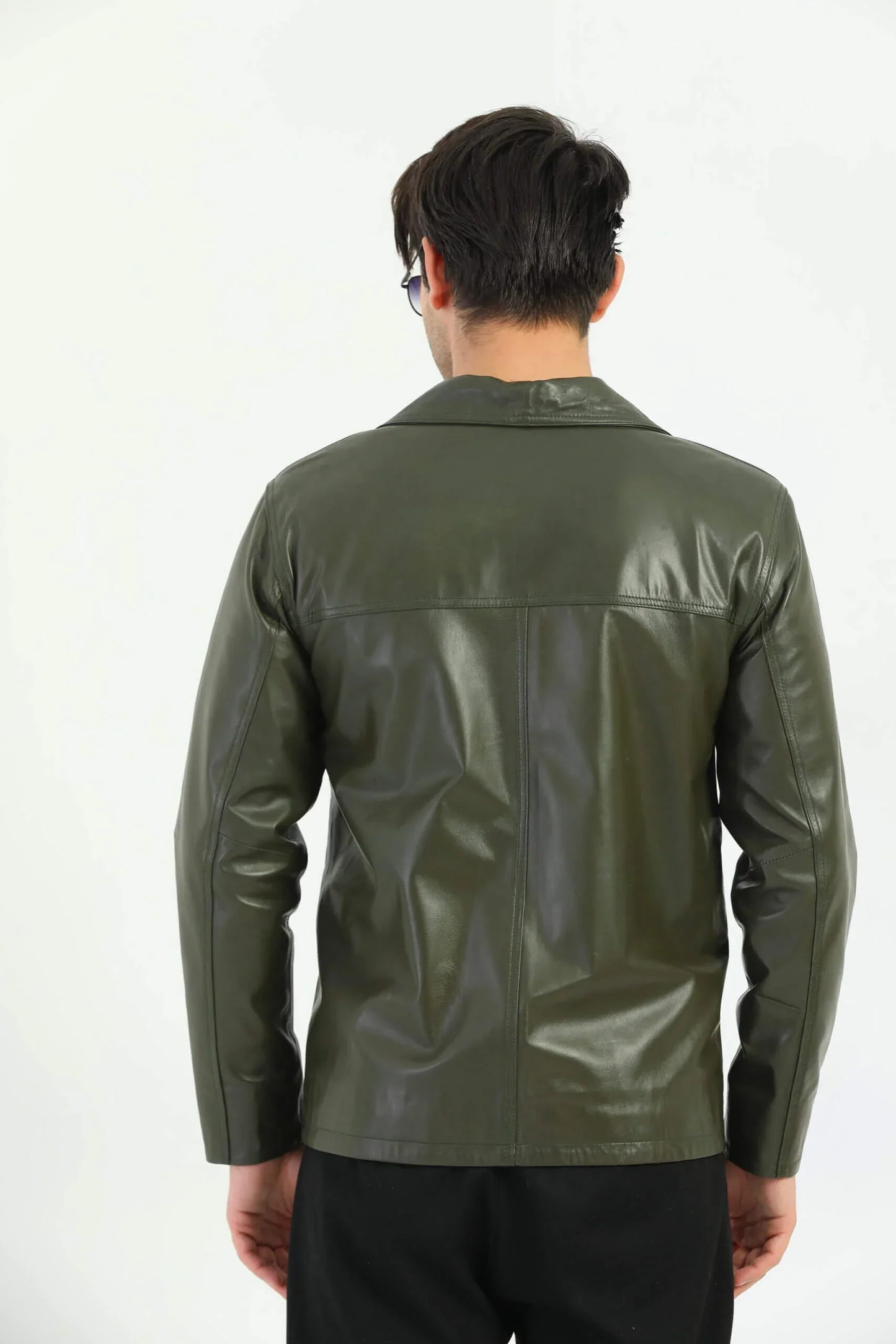 Salerno Sage Green Genuine Leather Jacket