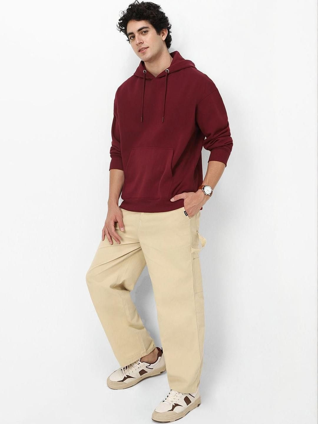 Men Solid Hooded Oversized Cotton Anti Odour Sweatshirt – Premium Winter Hoodie in Pakistan