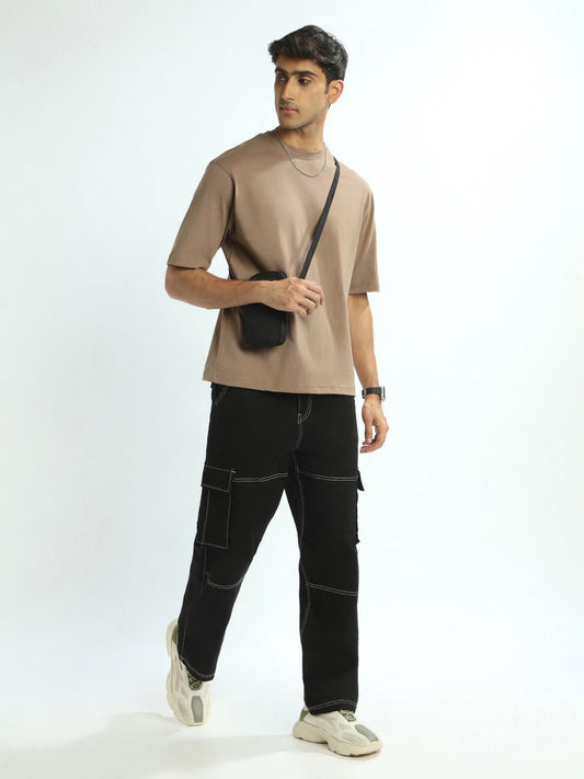 Drop-Shoulder Sleeves Oversized Cotton T-Shirt for Men in Pakistan | DENIMS