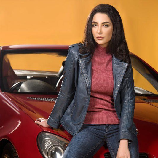 Indigo Women Leather Jacket