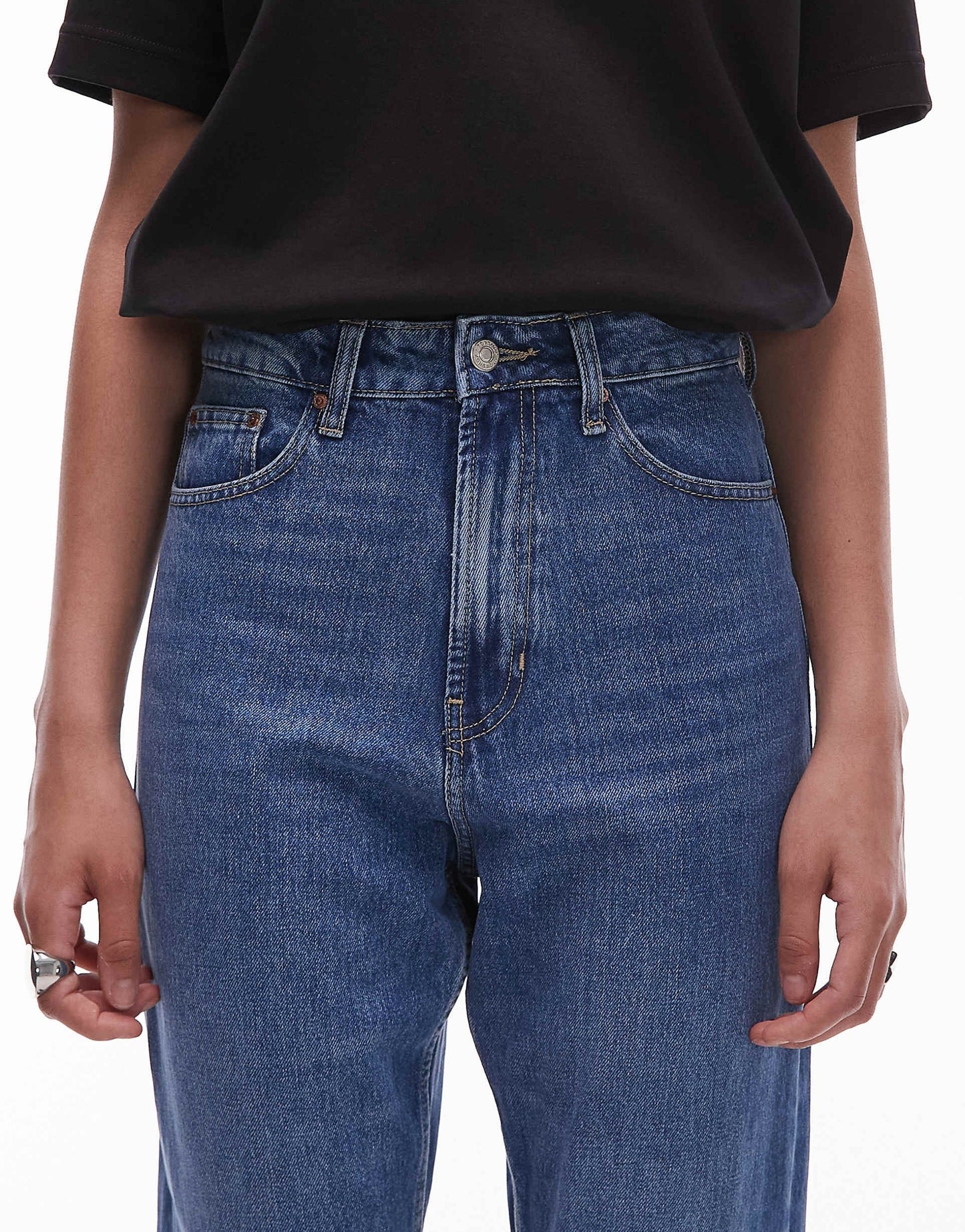 Mom High Rise Jeans in Mid Blue – Flattering Fit & Everyday Comfort Denim for Pakistani Women | DENIMS