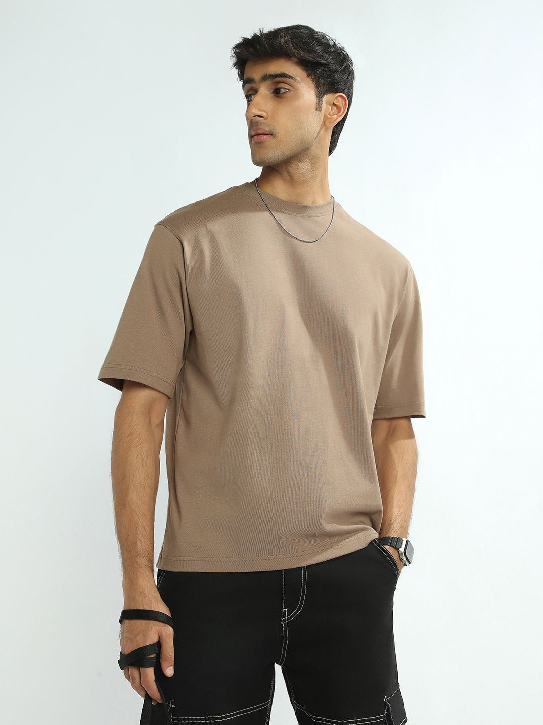 Drop-Shoulder Sleeves Oversized Cotton T-Shirt for Men in Pakistan | DENIMS