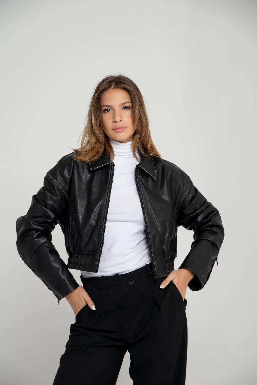 Florence Black Worn Biker Leather Jacket