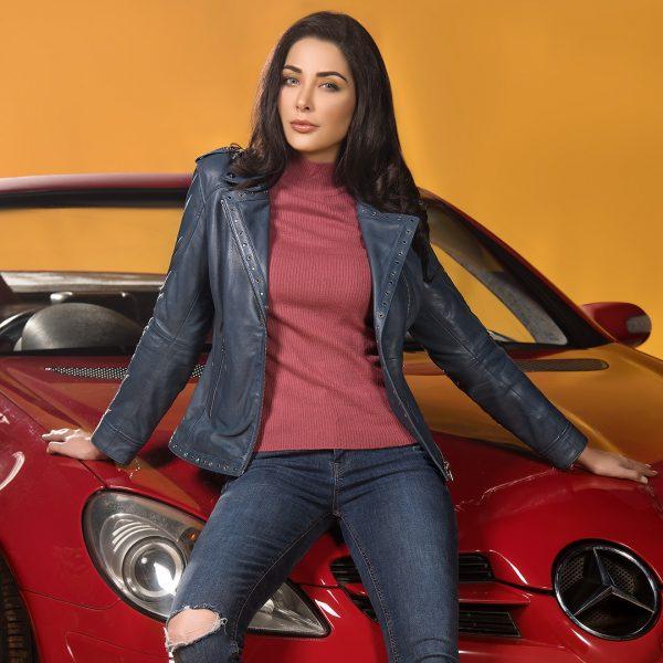 Indigo Women Leather Jacket