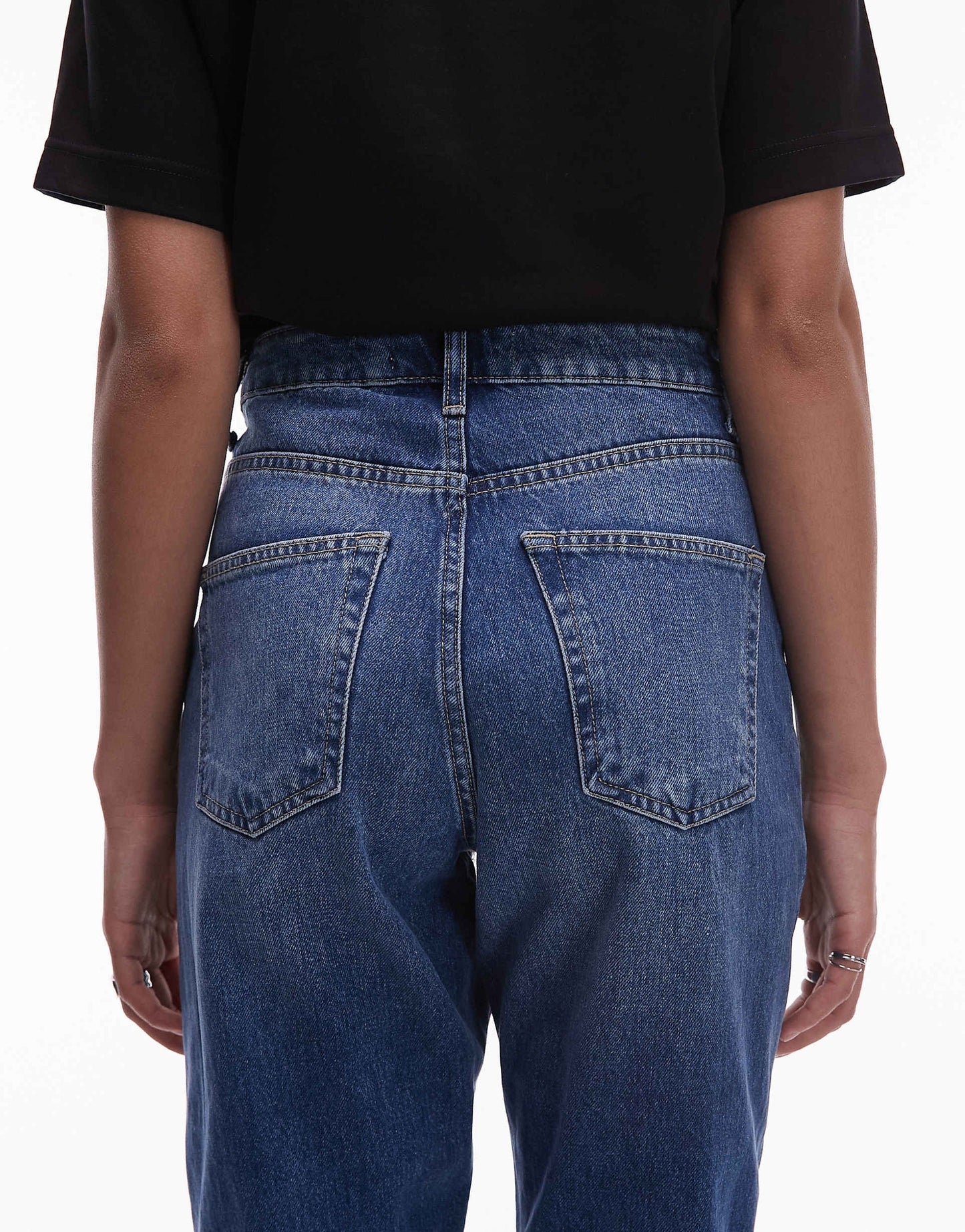 Mom High Rise Jeans in Mid Blue – Flattering Fit & Everyday Comfort Denim for Pakistani Women | DENIMS