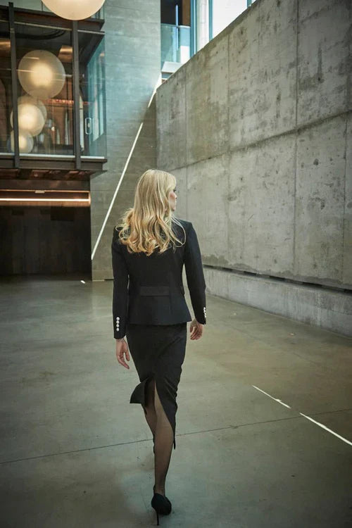 Ace Black Blazer with Silver Embroidery