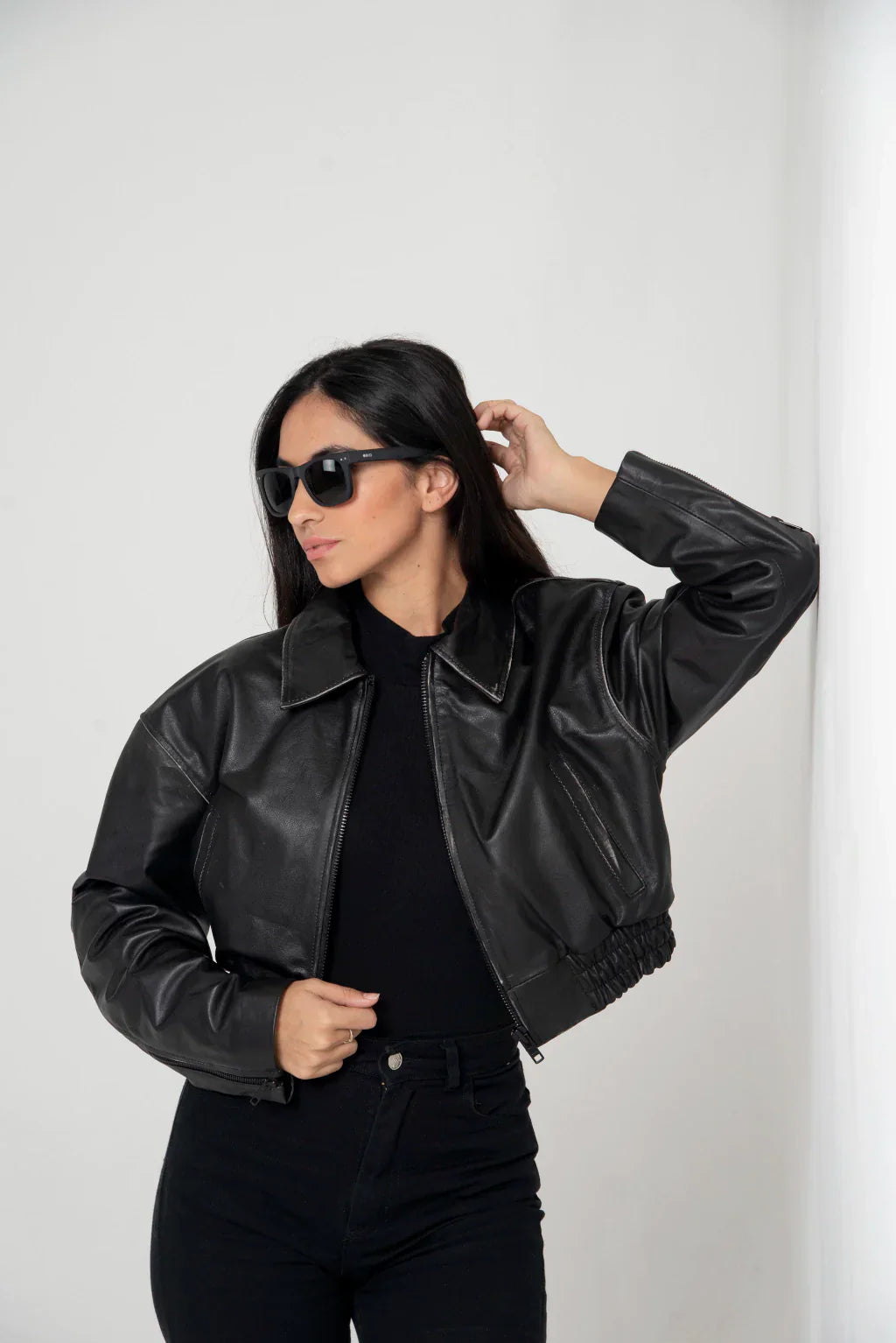 Florence Black Worn Biker Leather Jacket