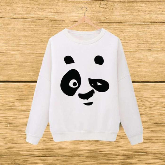 White Panda Printed Sweat Shirt For womens