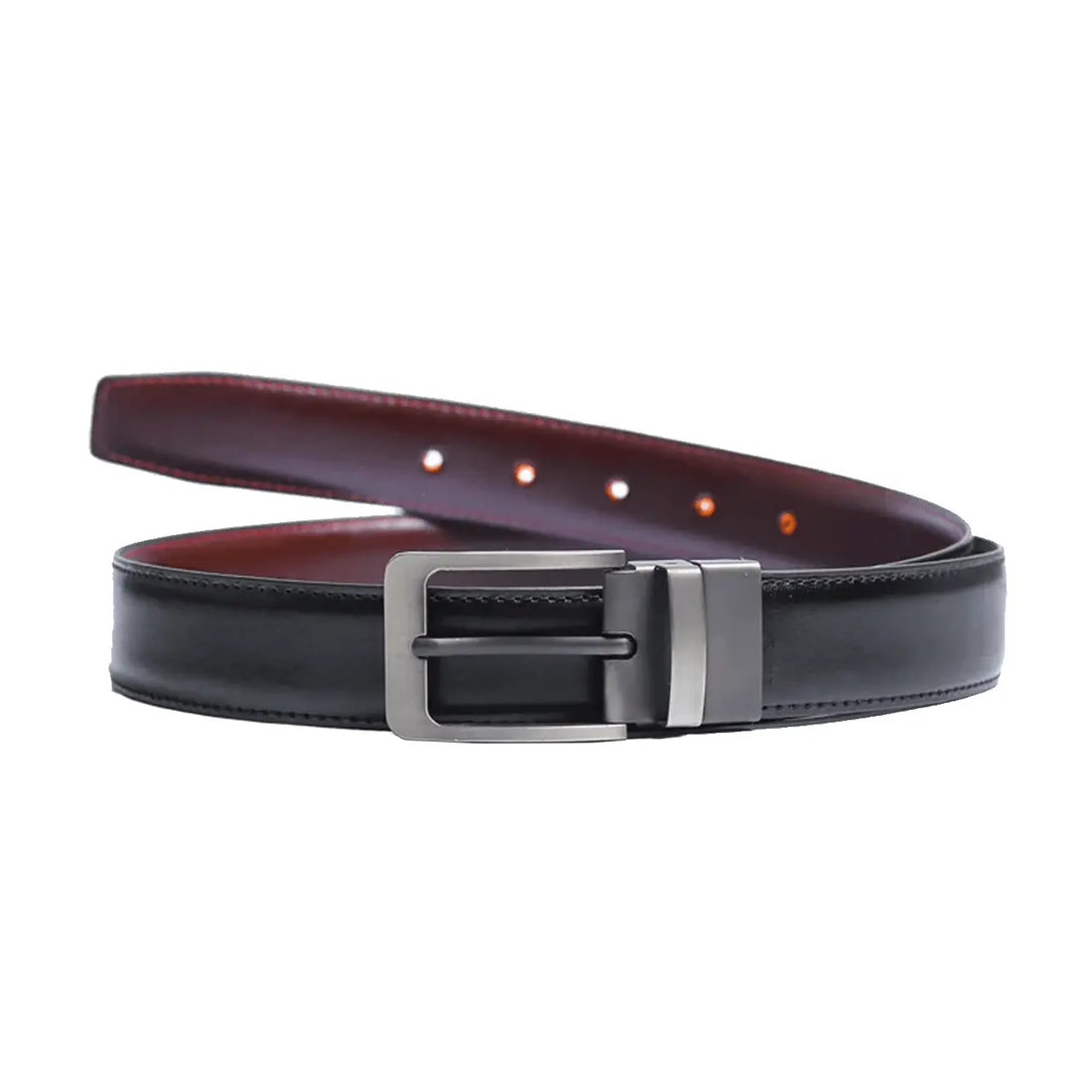 2 IN 1 Double Sided Genuine Leather Belt Black & Brown