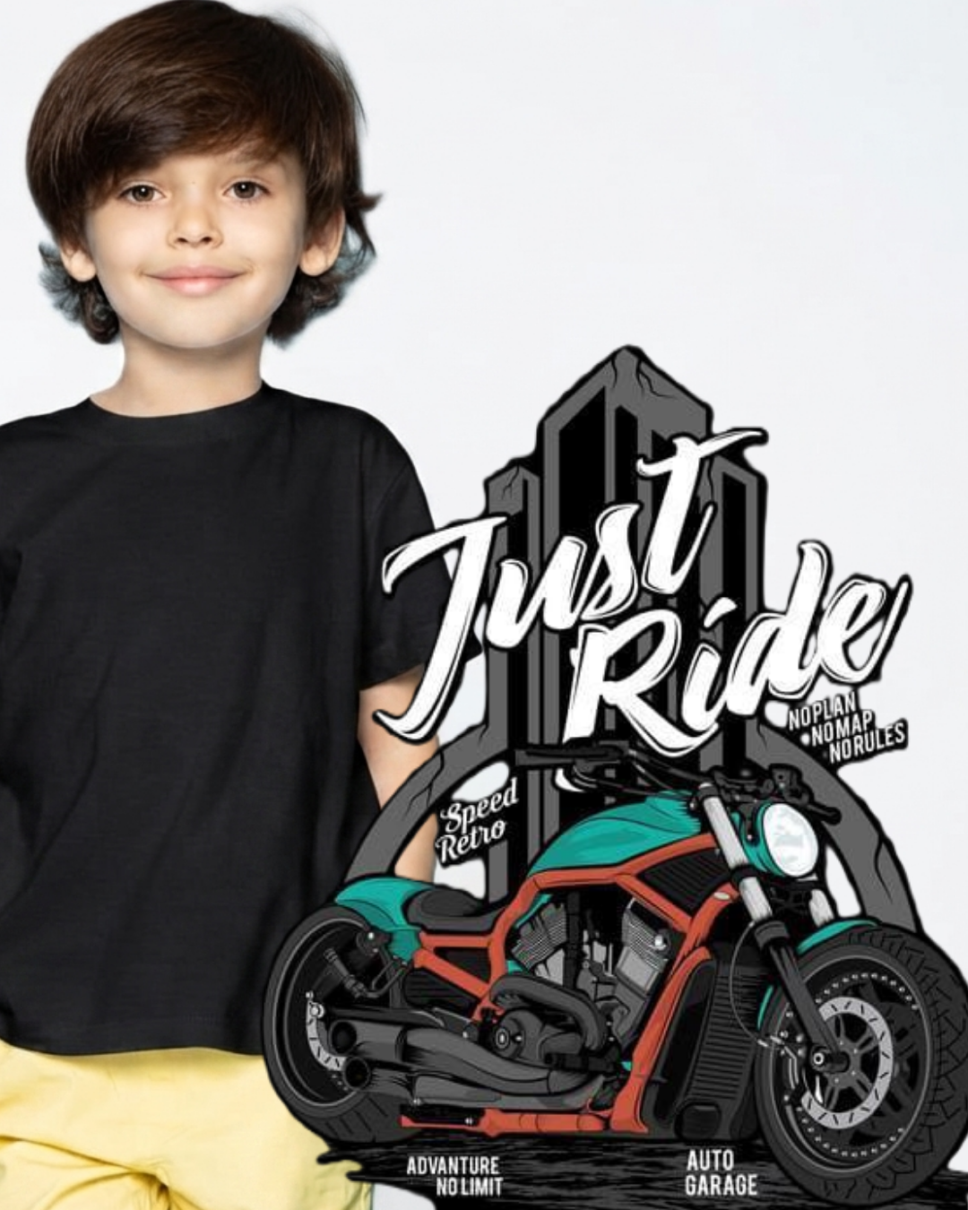 Chopper Bike Printed Kids T-shirt