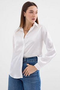 White Light Flowing Silk Shirt – Effortless Elegance