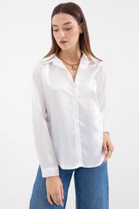 White Light Flowing Silk Shirt – Effortless Elegance