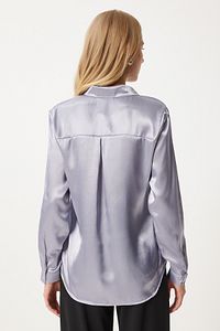 Grey Women’s Silk Shirt – Light & Flowing Elegance