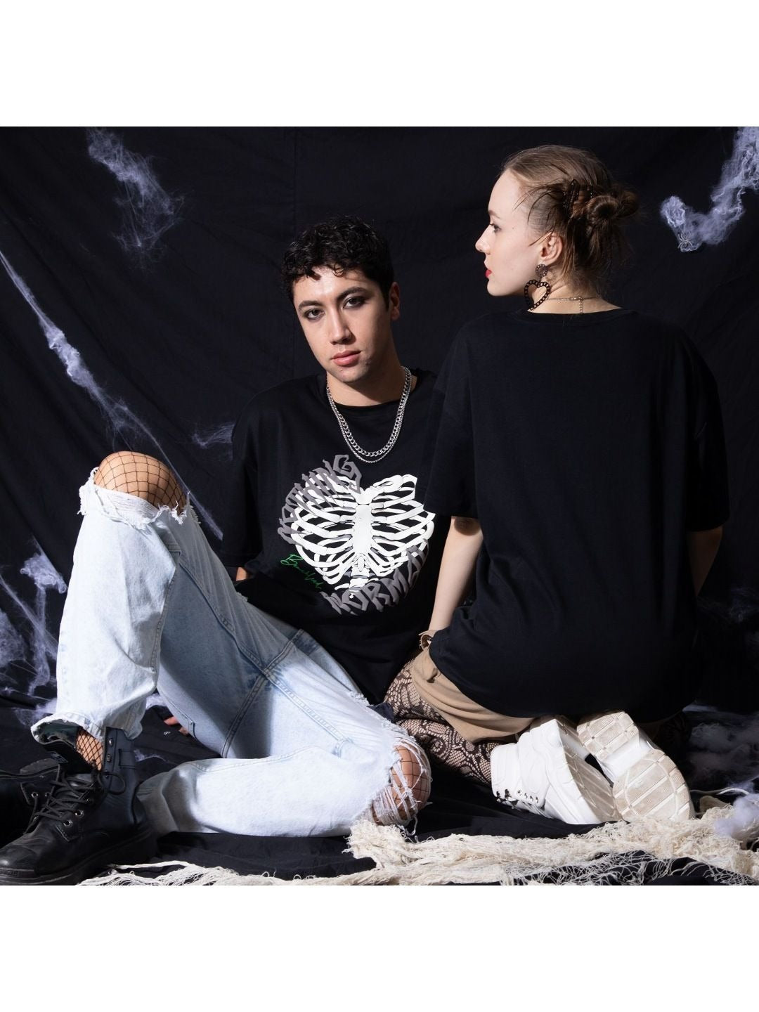 Men Abstract Printed Round Neck Cotton T-Shirt in Pakistan – Trendy Casual Wear by DENIMS