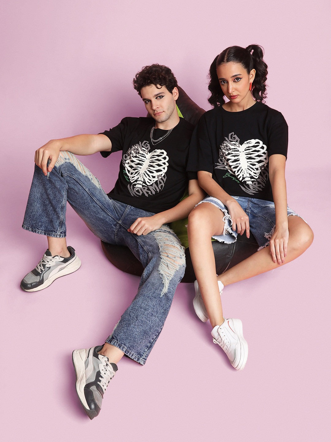 Men Abstract Printed Round Neck Cotton T-Shirt in Pakistan – Trendy Casual Wear by DENIMS