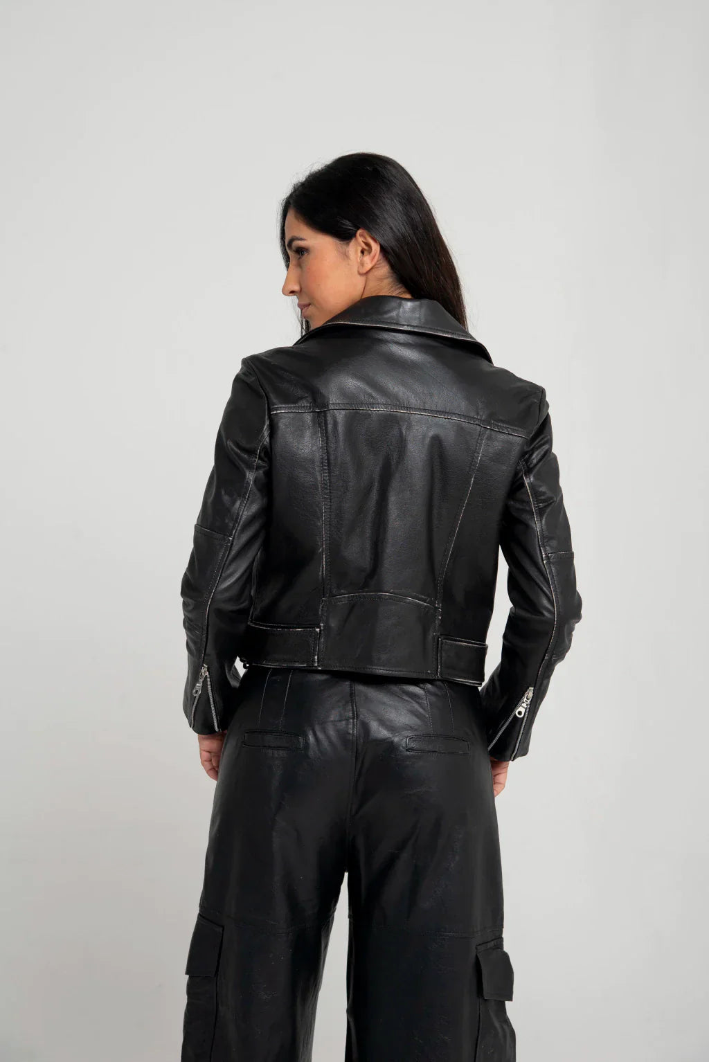Rebel Black Women Biker Leather Jacket