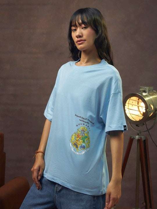 Official Harry Potter School of Witchcraft Printed Oversized T-Shirt in Pakistan | Wizarding World Apparel