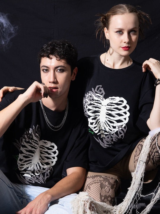 Men Abstract Printed Round Neck Cotton T-Shirt in Pakistan – Trendy Casual Wear by DENIMS