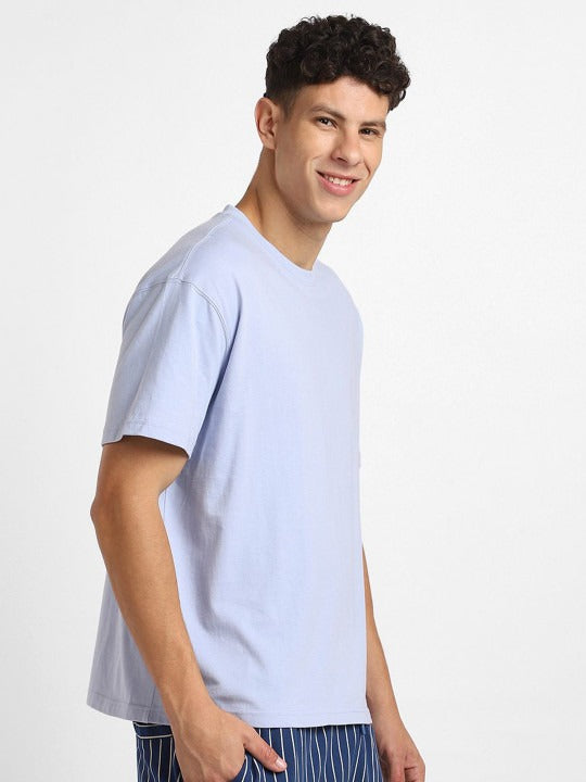 Round Neck Short Sleeves Oversized Cotton T-Shirt for Men & Women in Pakistan | DENIMS
