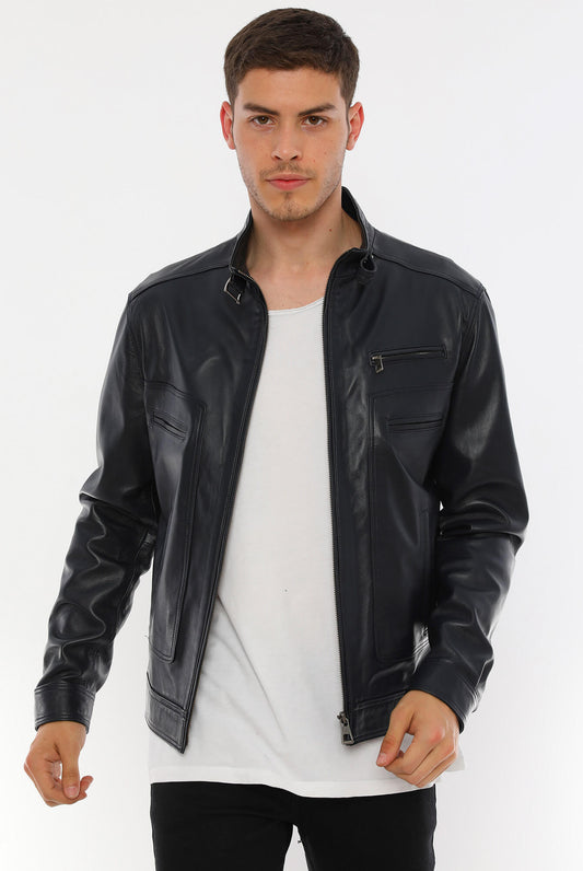 Pedro Black Leather Jacket For Men