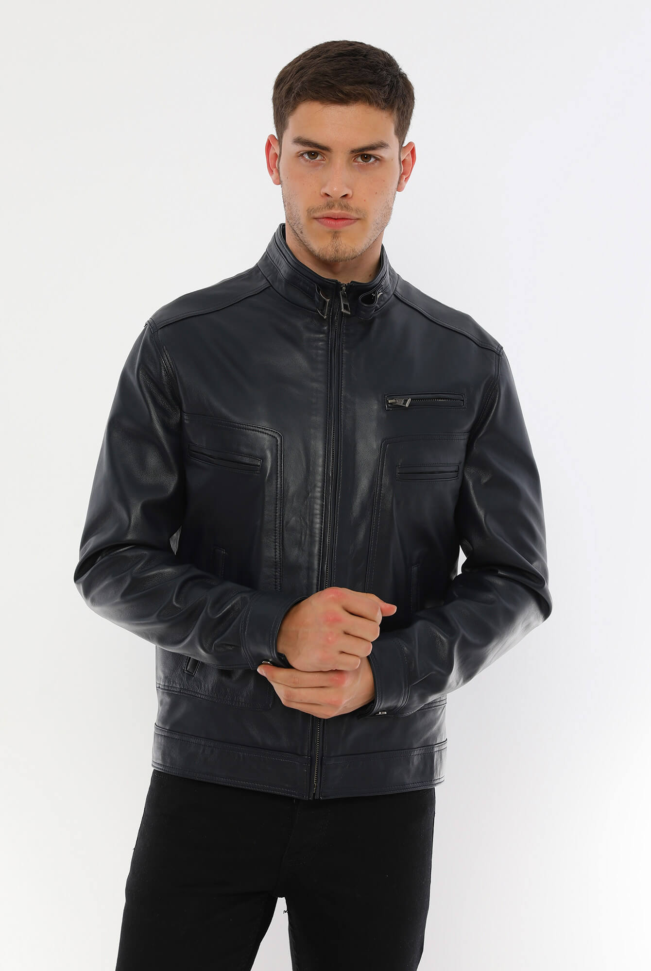 Pedro Black Leather Jacket For Men