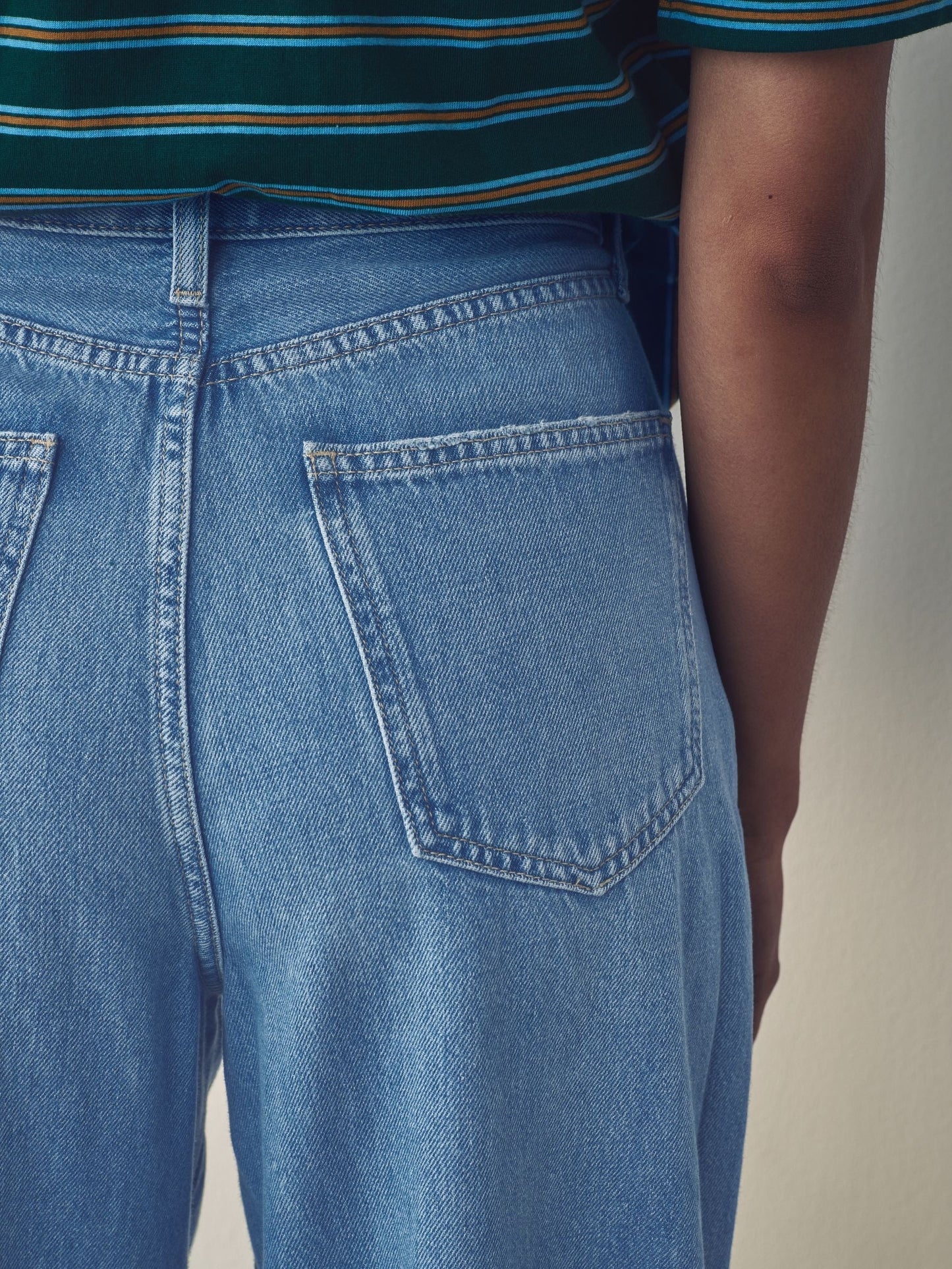 Women Mid Blue Palazzo Wide Leg 100% Cotton Jeans – Trendy Palazzo Denim for Pakistani Women | DENIMS