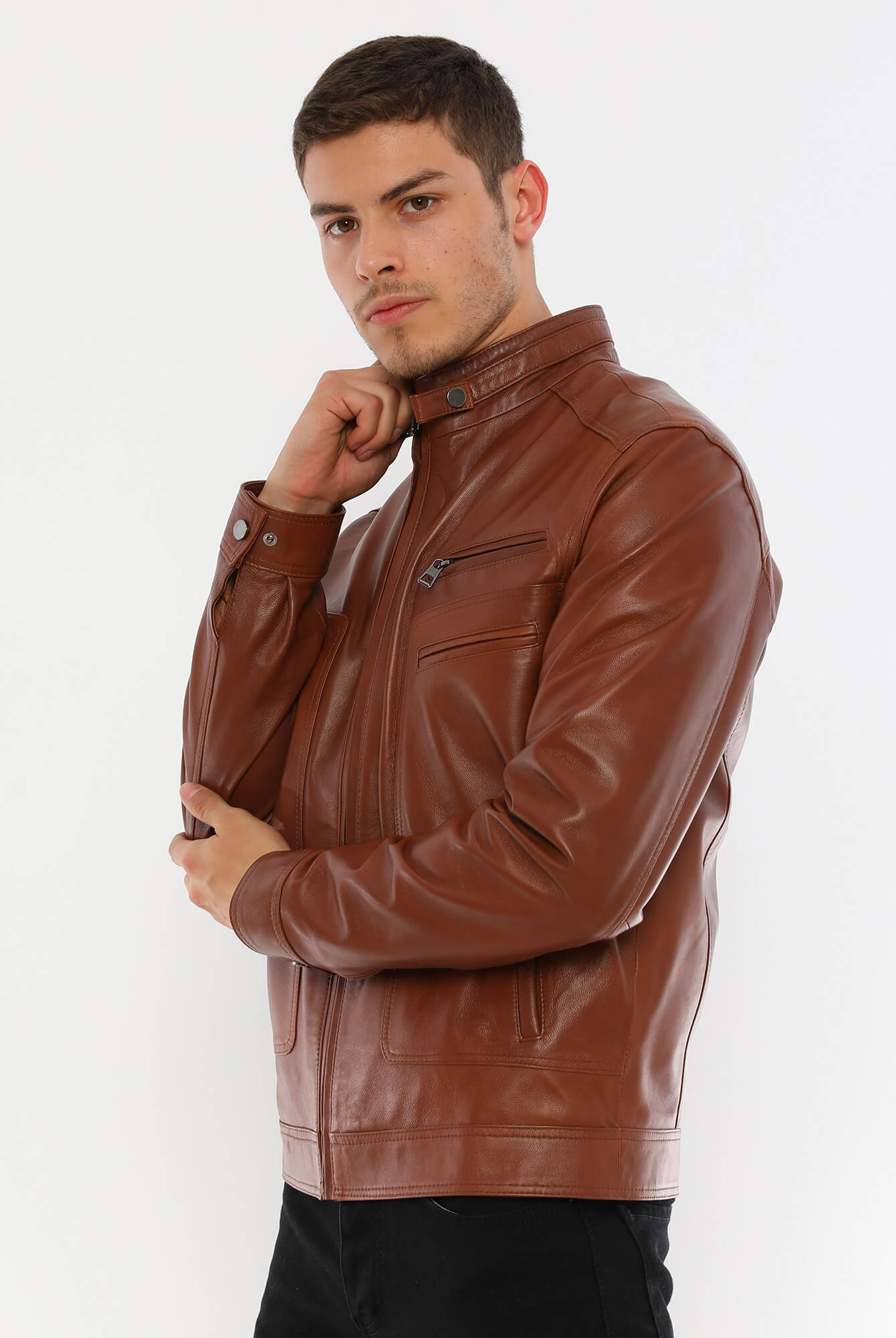 Pedro Tan Leather Jacket For Men