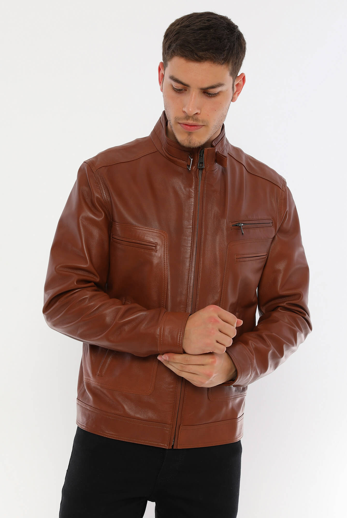 Pedro Tan Leather Jacket For Men