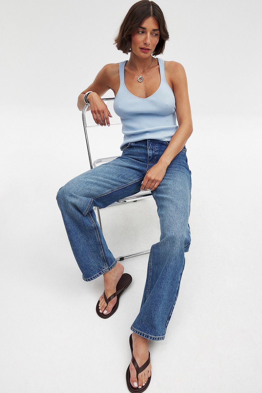 Women Mid Waist Straight Jeans – Classic Straight-Leg Denim for Daily Style in Pakistan | DENIMS