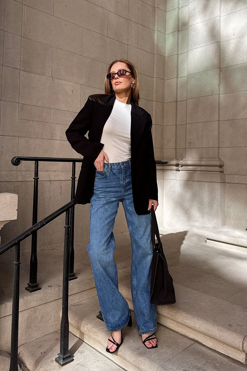 Women Mid Waist Straight Jeans – Classic Straight-Leg Denim for Daily Style in Pakistan | DENIMS