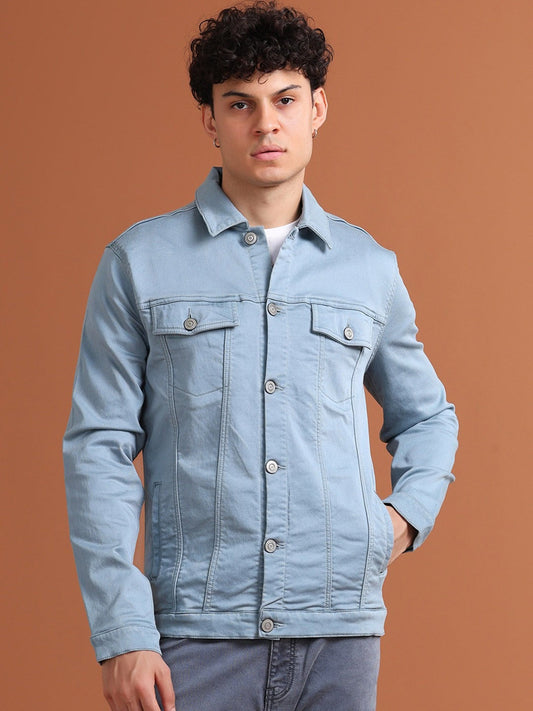 Men Solid Long Sleeves Denim Jacket – Premium Cotton Outerwear for Pakistan’s Urban Style | DENIMS