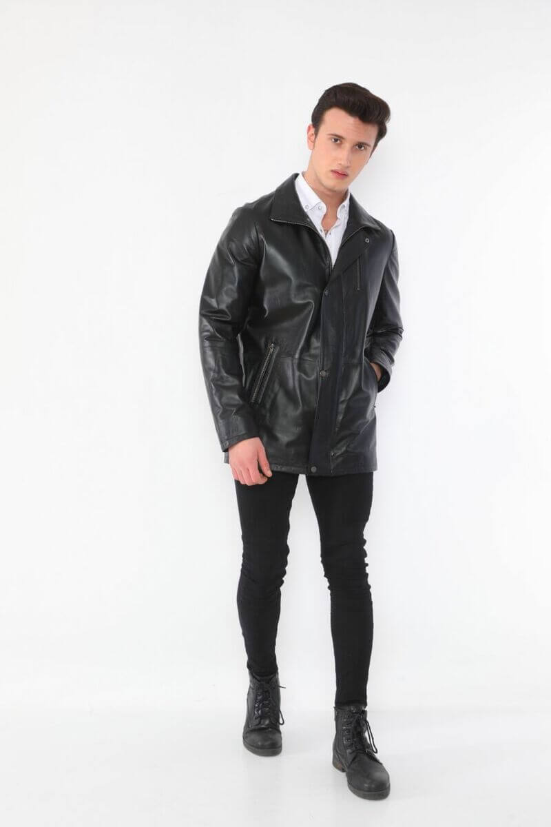 Brando Black Leather Jacket For Men