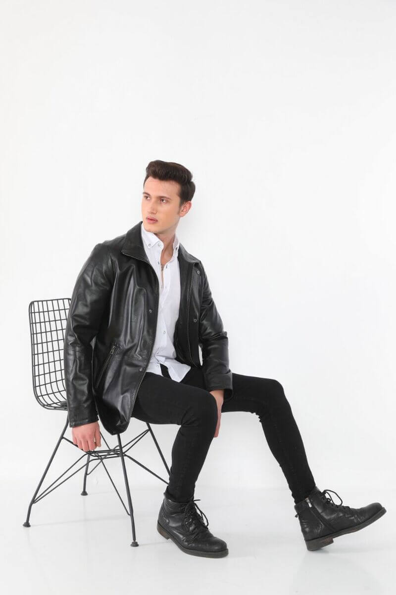 Brando Black Leather Jacket For Men