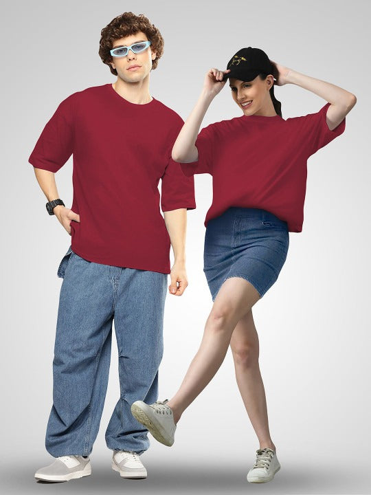 Unisex Twistform Twinny Zone Pack of 2 Solid Cotton Oversized T-Shirts – Trendy Streetwear in Pakistan | DENIMS