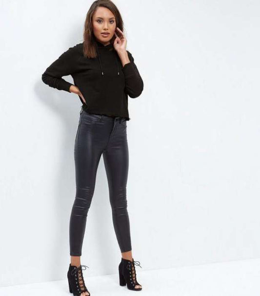 Virgen Mango Fleece Cotton Plan Crop Pull Over Hoodie 383