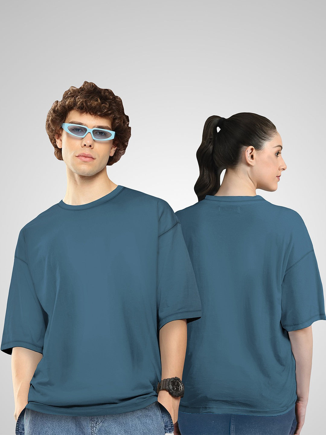 Unisex Twistform Twinny Zone Pack of 2 Solid Cotton Oversized T-Shirts – Premium Streetwear in Pakistan | DENIMS