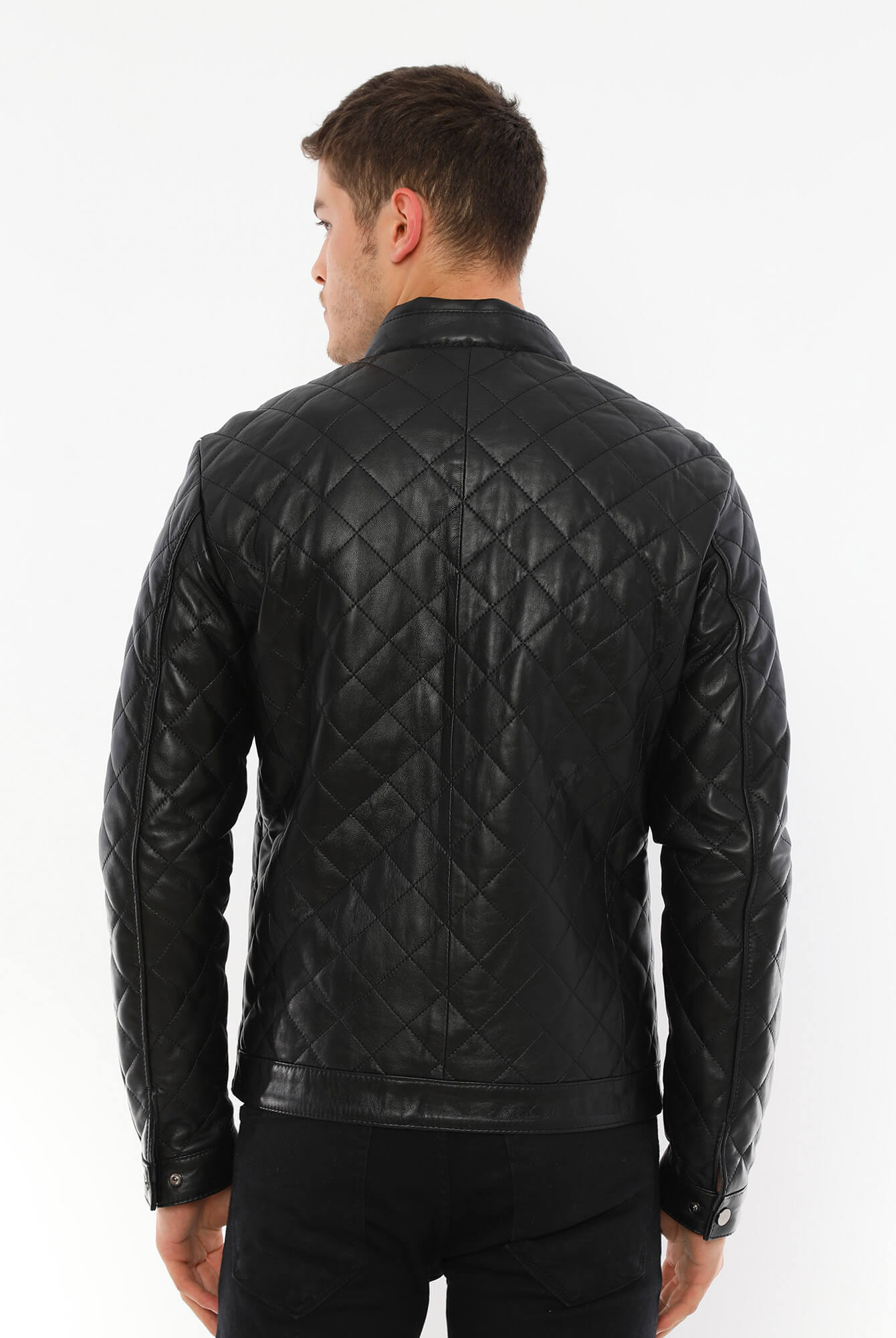 Leonardo Black Genuine Leather Jacket