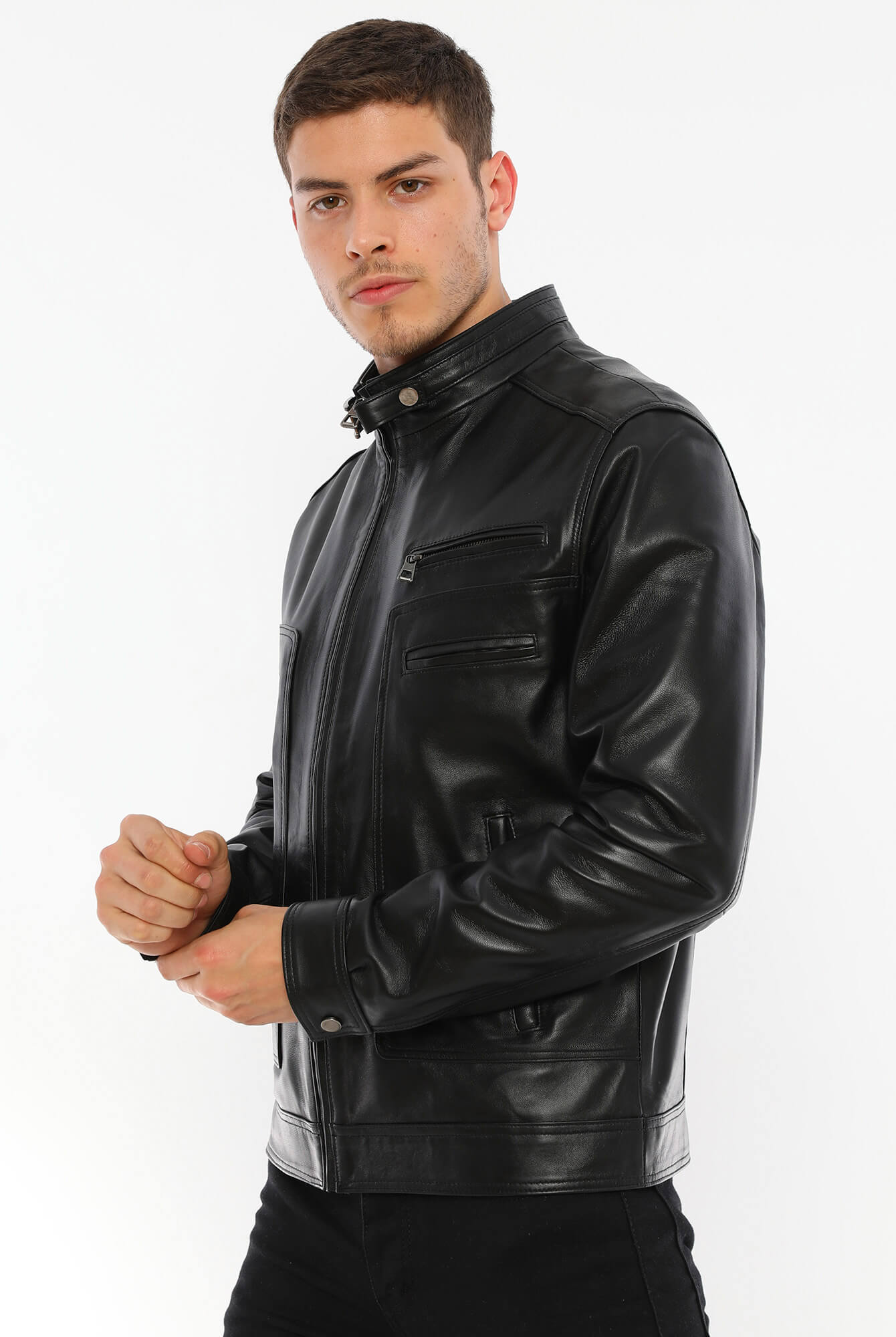 Pedro Black Leather Jacket For Men