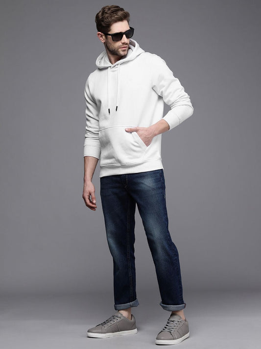 Men White Hooded Sweatshirt – Stylish Cotton Hoodie for Winter in Pakistan